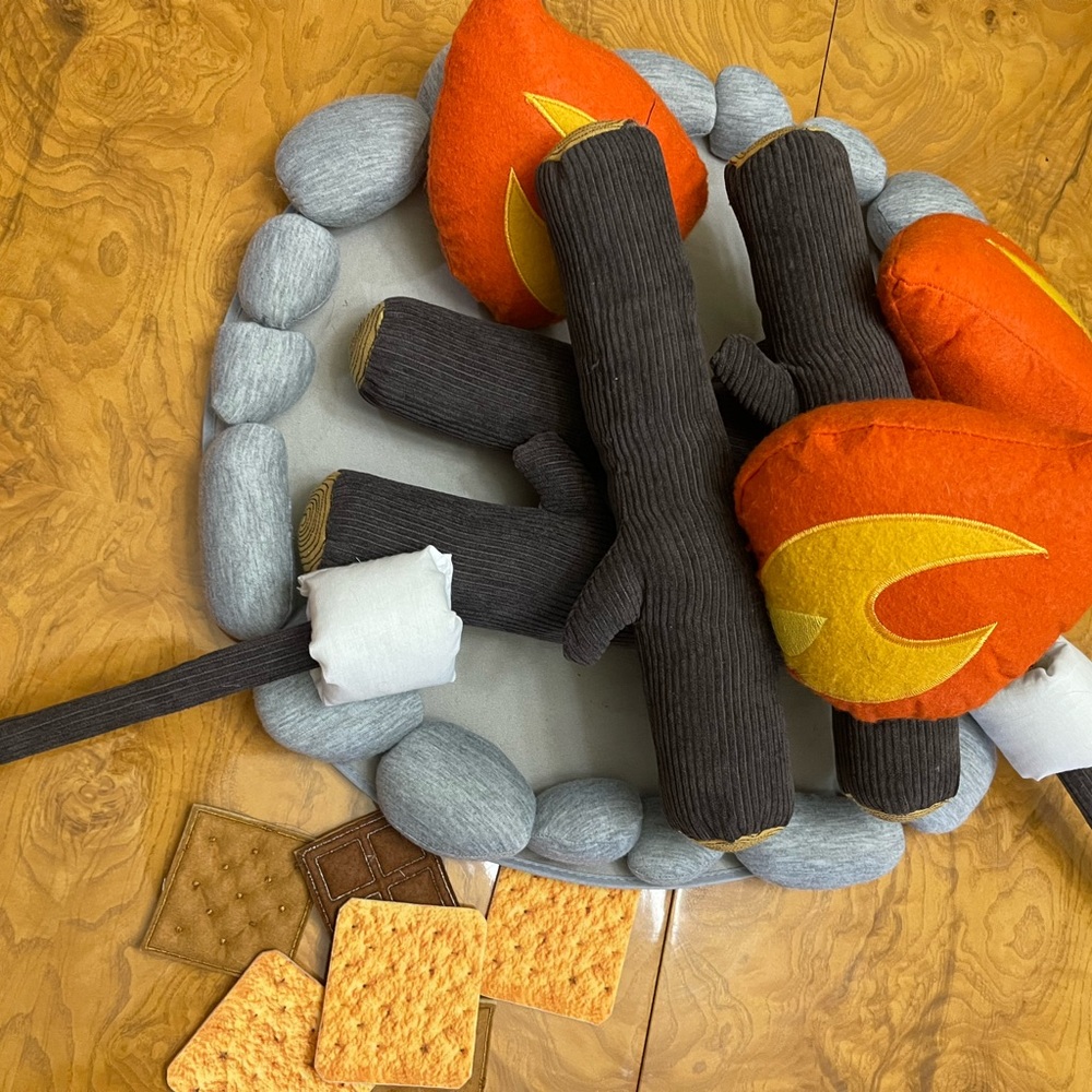 Plush Campfire Set with Logs and Marshmallows